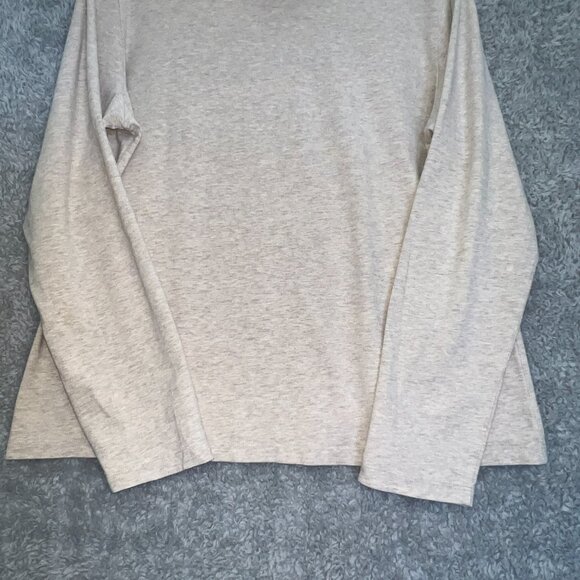 Tweeds Womens Beige Cotton Long Sleeve Turtleneck XL‎ Neutral Minimalist Chic - Picture 4 of 9